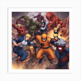 Naruto Vs Naruto Art Print