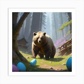 Bear In The Woods 7 Art Print