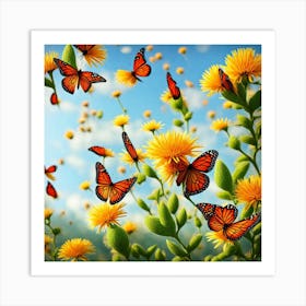 Monarch Butterflies Art Print