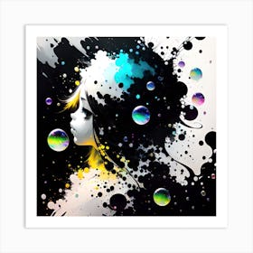 Girl With Bubbles Art Print