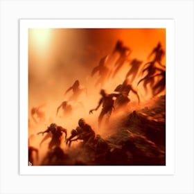 Zombies On A Hill 4 Art Print