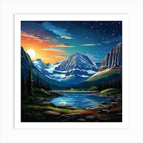 Glacier National Park Summer Sunrise Art Print