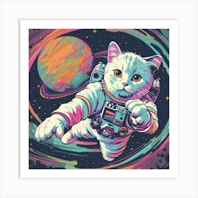 Cat In Space 10 Art Print