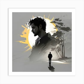 Man Walking Down The Street Art Print