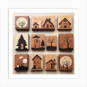 Wood Carvings Art Print