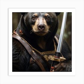 Samurai Bear 1 Art Print