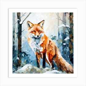 Fox In The Snow 1 Art Print