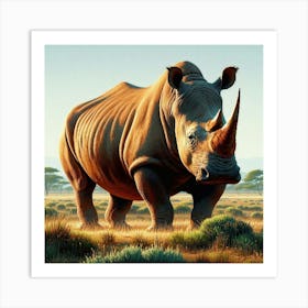 Rhinoceros painting 1 Art Print