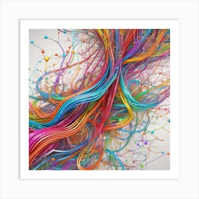 Millions Of Colourful Lines Crossing Each Others And Going All Directions Same Like In Brain Neurons 2023 11 05t125502 Art Print