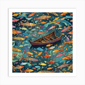 Fish & A Row Boat Art Print