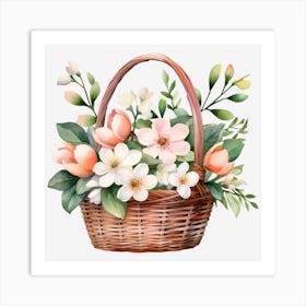 Basket Of Flowers 3 Art Print