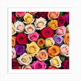 Background Of Roses Art Print