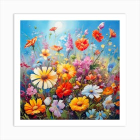 Flowers In The Meadow 2 Art Print