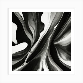 Abstract Black And White Painting 4 Art Print