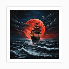 Ship At Sea Art Print