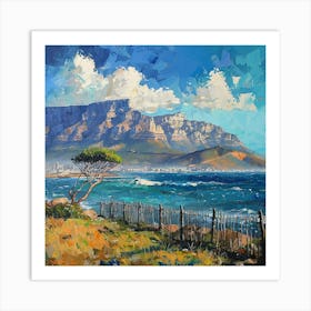 A Table Mountain In Cape Town Oil Painting Illus 1720033937 4 Art Print