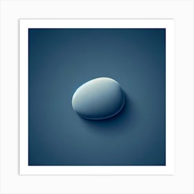 Stone On A Blue Background Art Print