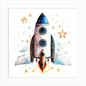 Rocket Ship Art Print