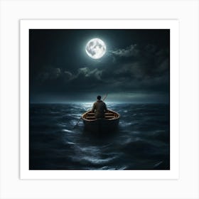 Man In A Boat 1 Art Print