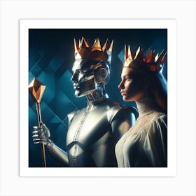 Robots And Queens 1 Art Print