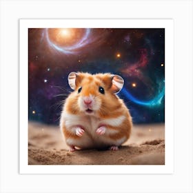 Hamster In Space Art Print