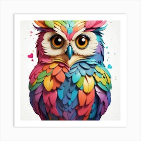 Colorful Owl Art Print