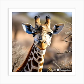 Giraffe Portrait Art Print