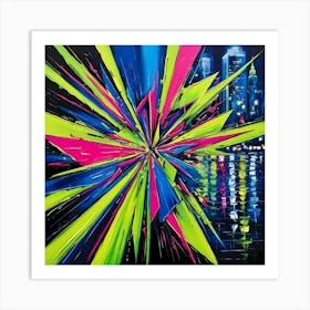 Neon Burst 1 Art Print