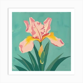 Iris 3 Square Flower Illustration Art Print