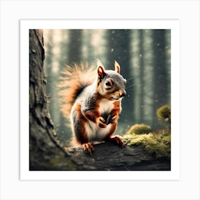 Squirrel In The Forest 249 Art Print