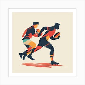 Rugby Players Running Art Print