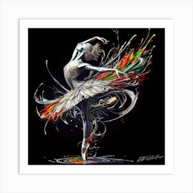 Ballerina On Pointe - Swan Ballerina Art Print