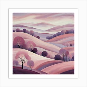 Pink Hills 1 Art Print