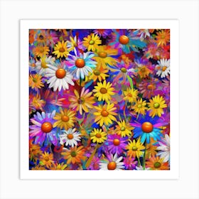 A Daisy Flowers Vase Art 3 Art Print