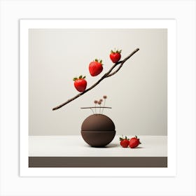 Strawbery And Choclate Art By Csaba Fikker001 1 Art Print