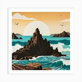 Seascape Stock Videos & Royalty-Free Footage 1 Art Print