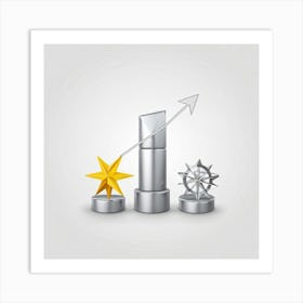 Business And Direction Icons In Three Dimensional Style Ascending Arrows Pointing Upwards Suggestin (4) Art Print