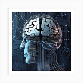 Human Brain With Artificial Intelligence 24 Art Print