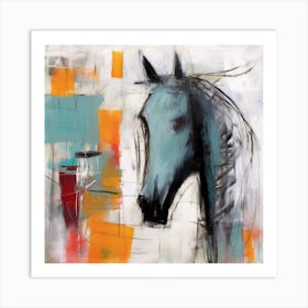 Color Block Horse Impressionist 10irena Art Print