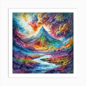 Rainbow Mountain 2 Art Print