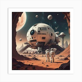 Aliens On Mars 1 Art Print