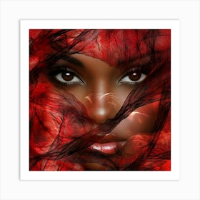 Black Woman With Red Hair 3 Art Print