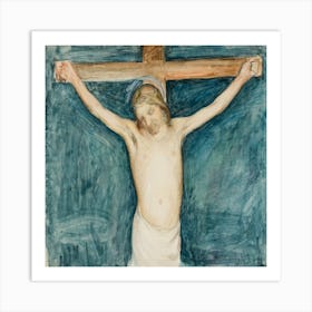 Crucifixion, Sketch For Thr Altarpiece In The Mikkeli Church (1896 1897), Pekka Halonen Art Print