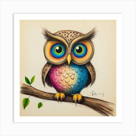 Colorful Owl 5 Art Print