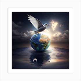 Dove On The Earth Art Print