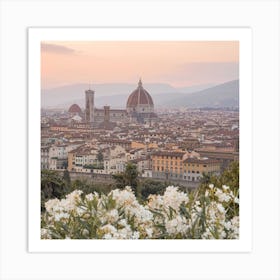 Sunset In Florence Square Art Print