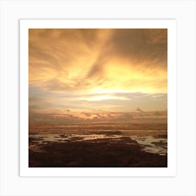 Swirling Sunset on Beach in Costa Rica - Square Art Print