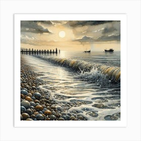 Pebbles On The Beach Art Print