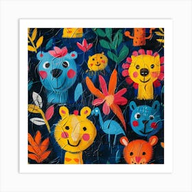 Zoo Animals Art Print