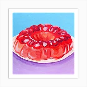 Strawberry Jello Square Art Print